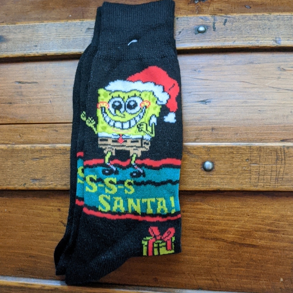 Christmas Sponge Bob Square Pants socks NWOT